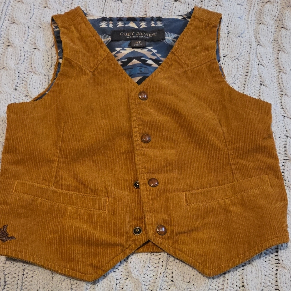 Cody James Kids Tan Corduroy Vest